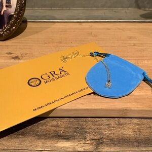 Beautiful 1ct princess cut Moissanite necklace